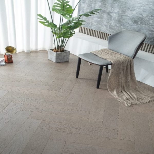 light herringbone flooring