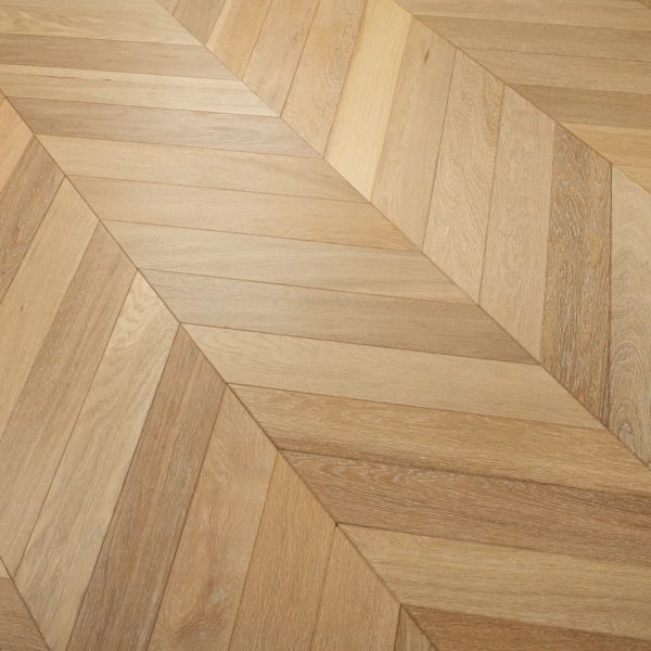 Dark walnut chevron floors