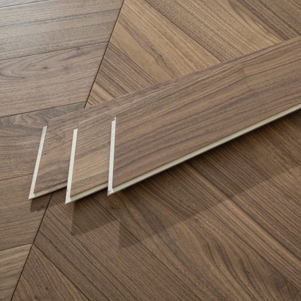Textured chevron wood planks