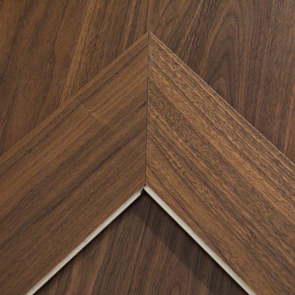 Residential chevron flooring