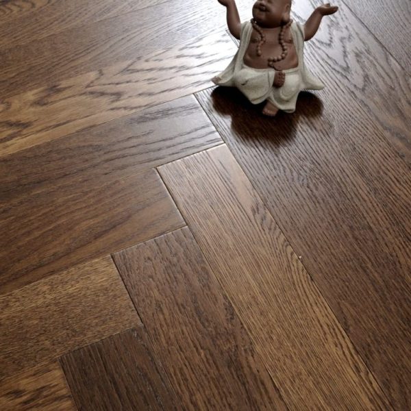 herringbone wood floor with border