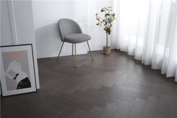 black oak herringbone flooring