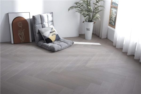 dark wood flooring herringbone