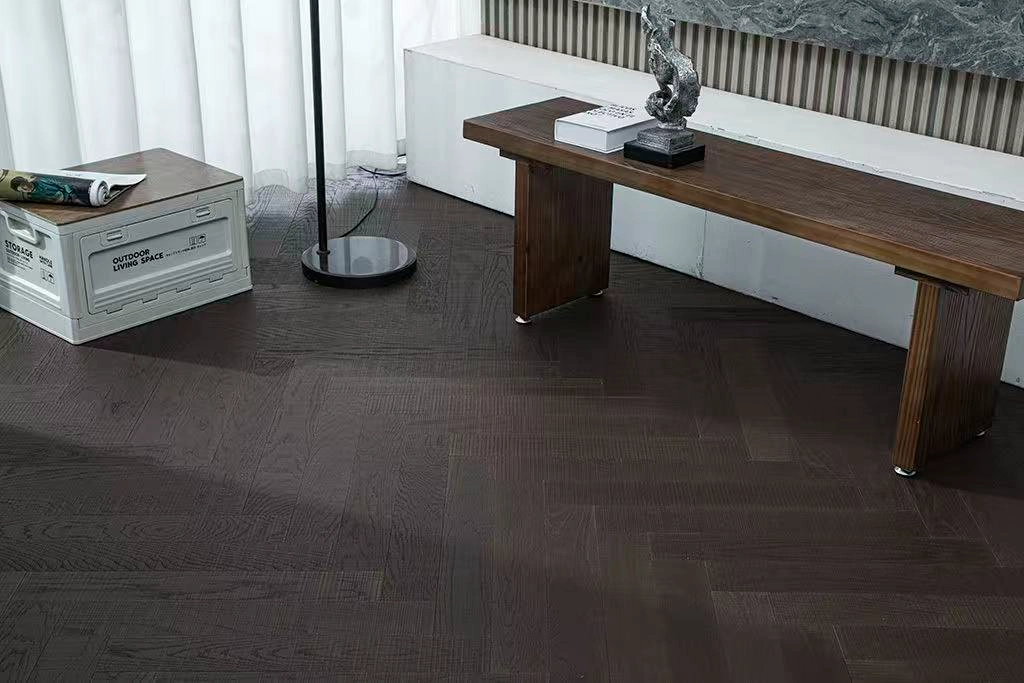 1.2mm smoked serrated pattern herringbone flooring