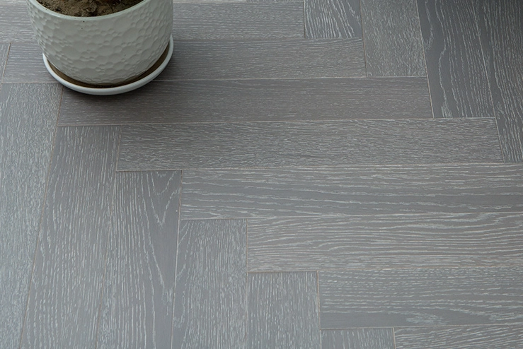 Grey Oak Herringbone flooring